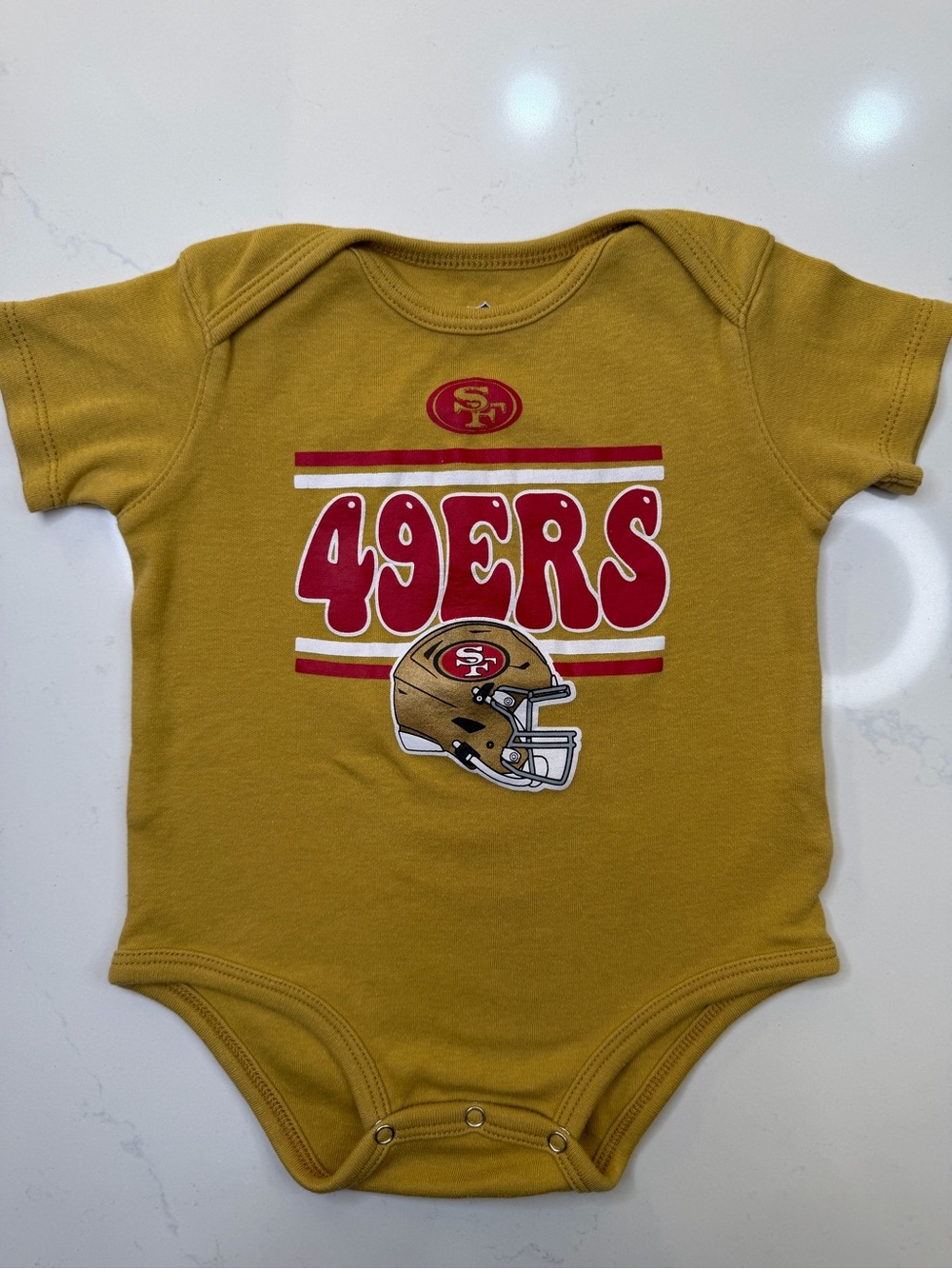 NFL San Francisco 49ers Baby Bodysuit 18 Months Gold Short Sleeve One Piece